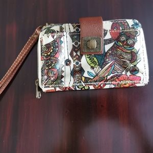Sakroots Print Owl Faux Leather Wallet